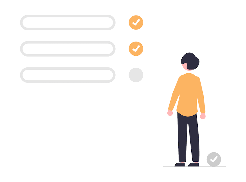 célula.in discipleship illustration of a person beside a list of three options, two of them selected