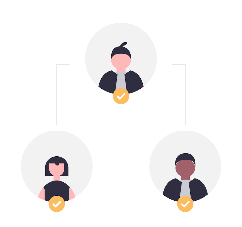 célula.in discipleship illustration of one person connected to two others