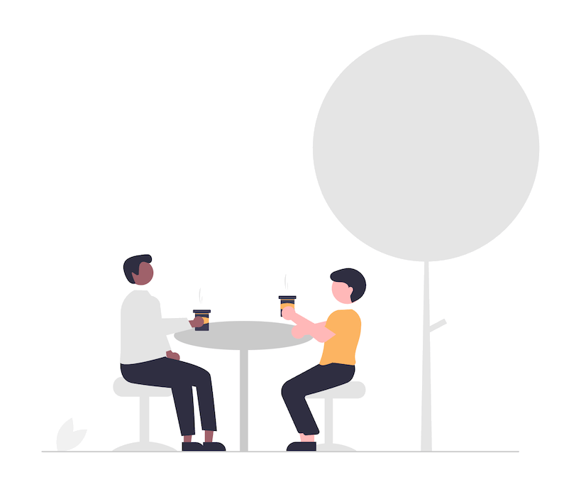 célula.in discipleship illustration of two people meeting over coffee